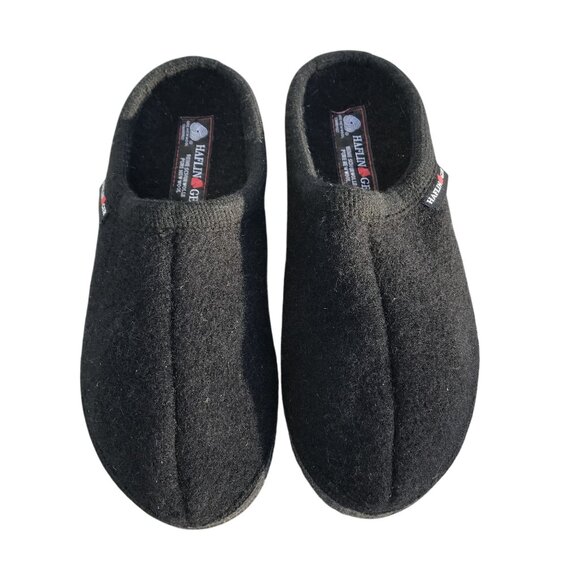 Haflinger Wool Black Slip-On Slippers Size 8.5/39 - Picture 1 of 10